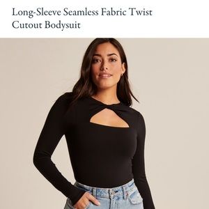 A&F front twist black bodysuit